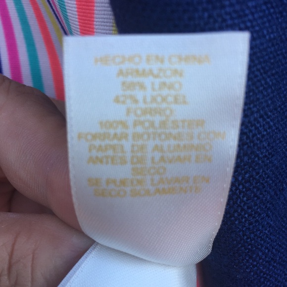 Kate Spade Blue Tami French Linen Blend Blazer with lining - Size 6. - Picture 6 of 17